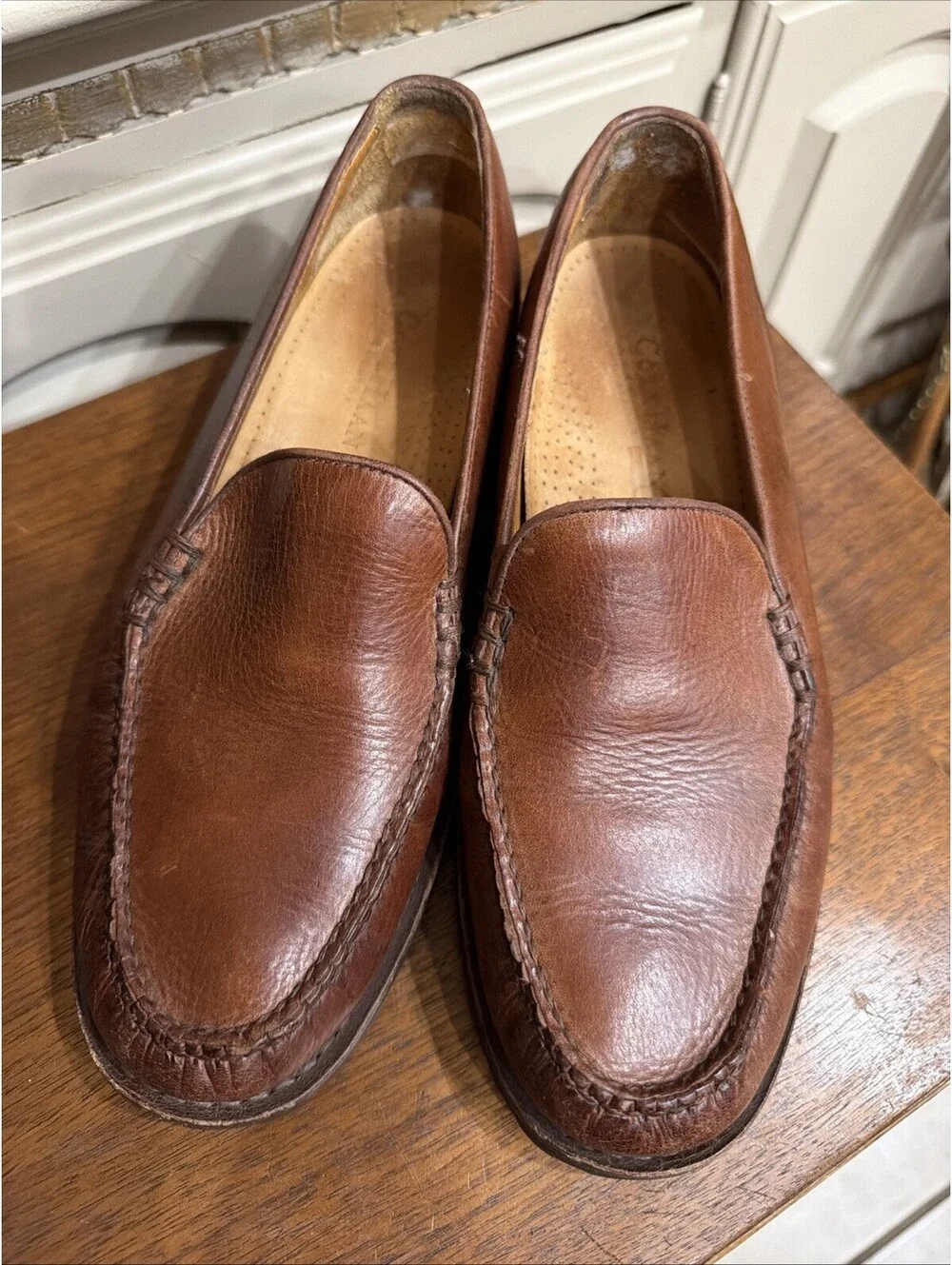 Vintage Cole Haan Women’s Brown Leather Venetian Loafers Size 8.5AA Narrow F6453